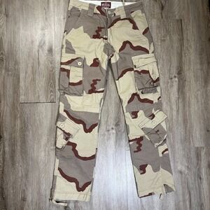 Matchstick Men's Desert Camo Cargo Pants 32x30 Brown Tan 100% Cotton Cookie
